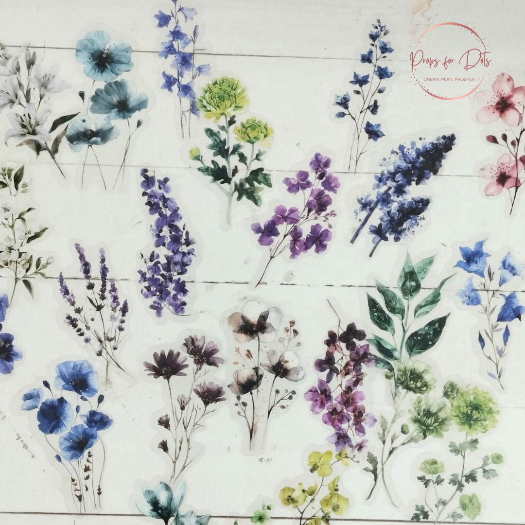 PET Stickers: Colorful Garden