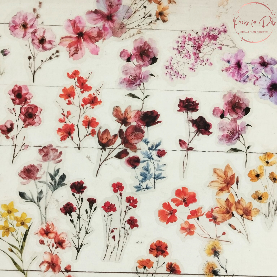 PET Stickers: Colorful Garden