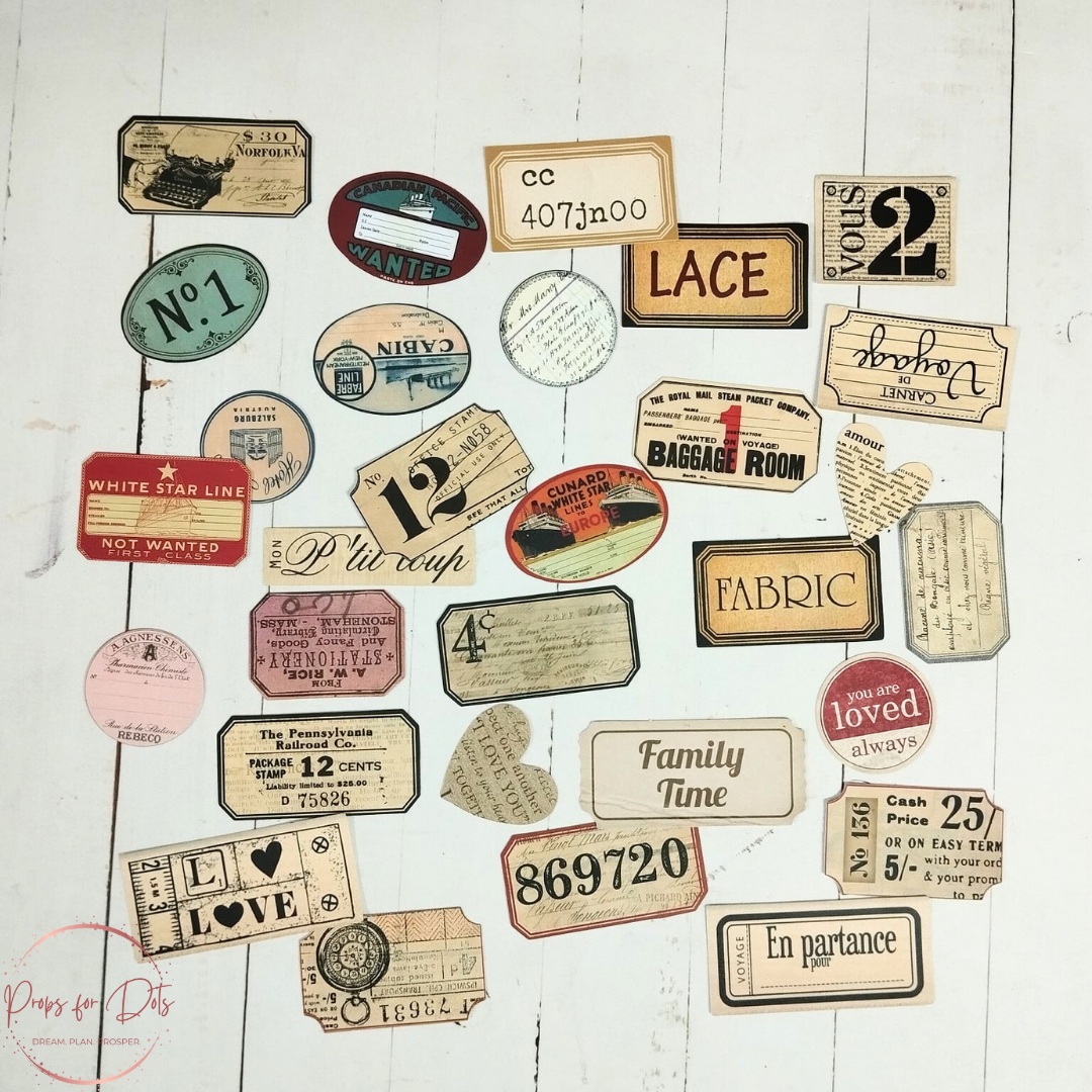 Vintage Tags and Labels Ephemera Stickers