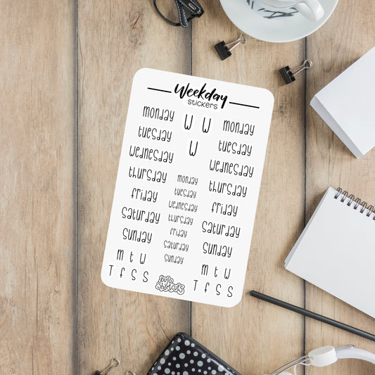 Bujo Shortcuts Weekly Script stickers