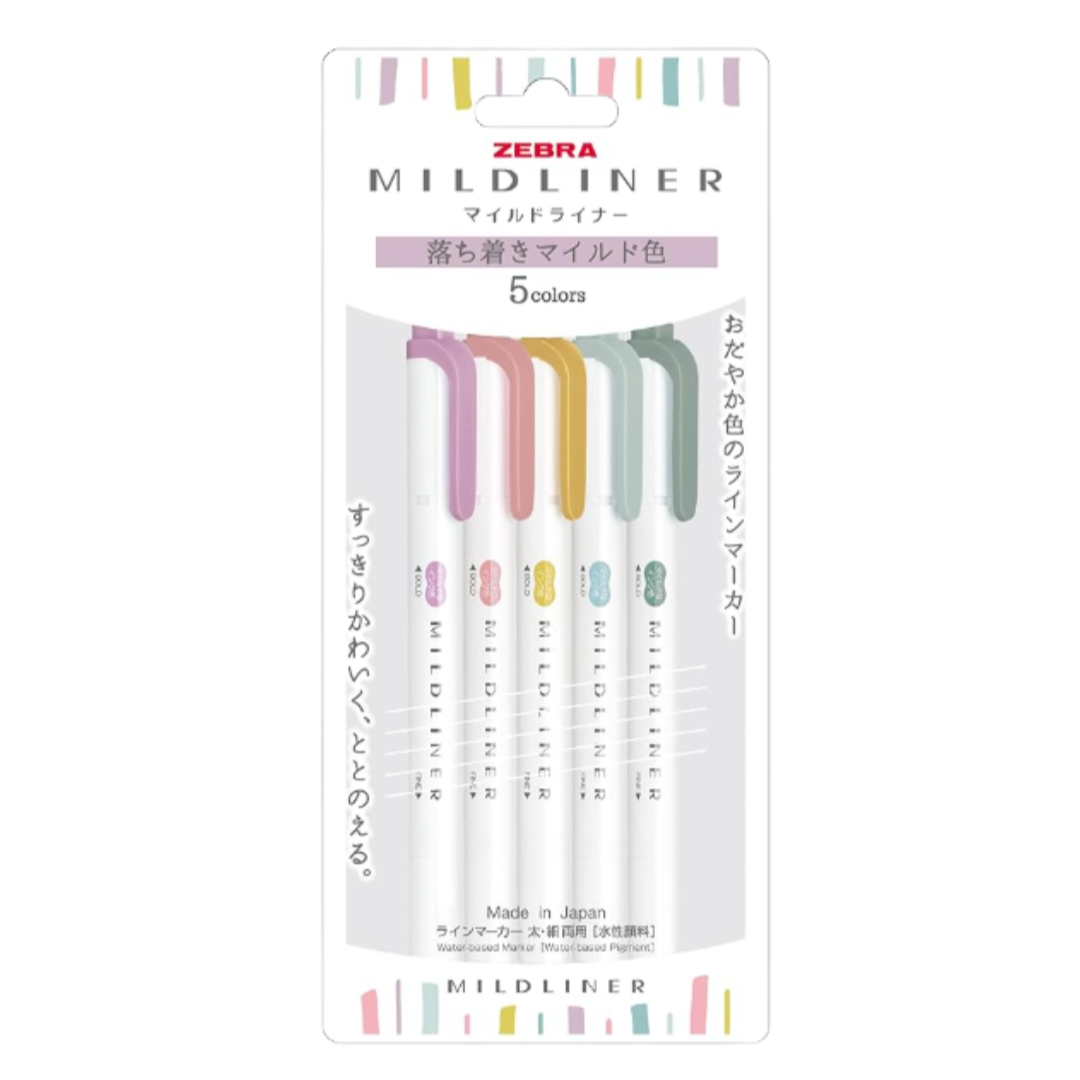 Zebra Mildliner 5 pack