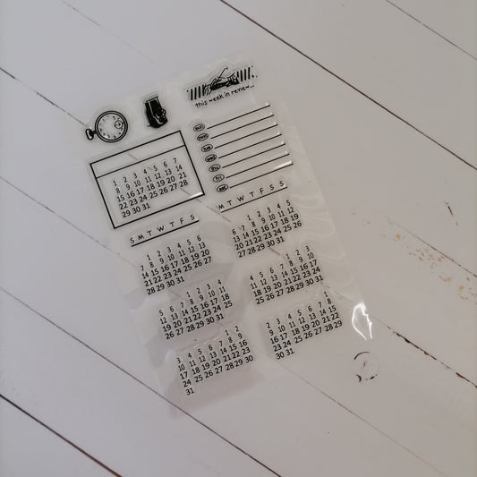 Cling stamps: Monthly Calendar