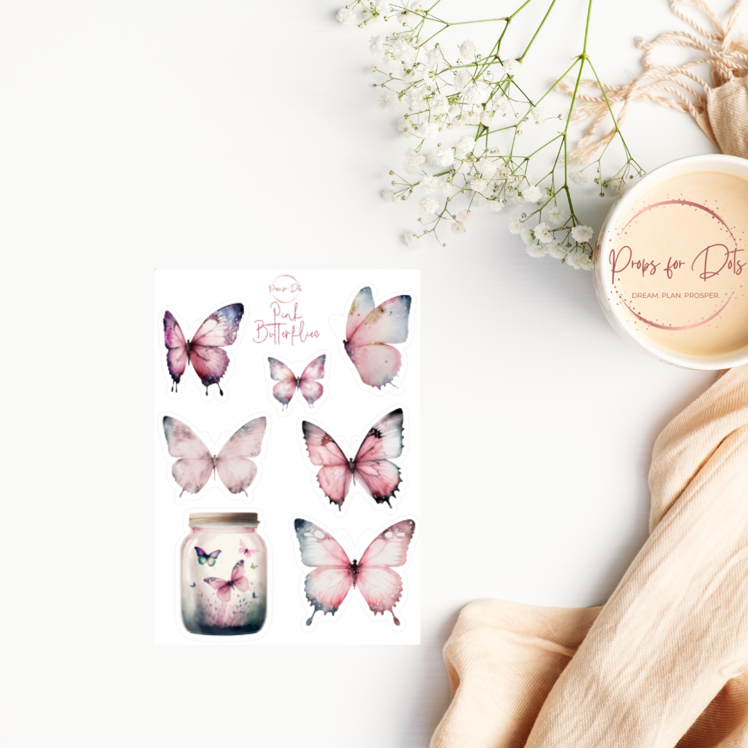 Pink Butterfly Stickers