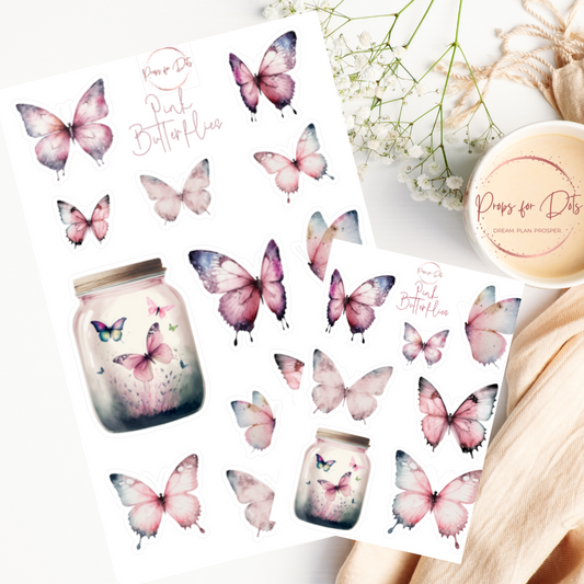 Pink Butterfly Stickers