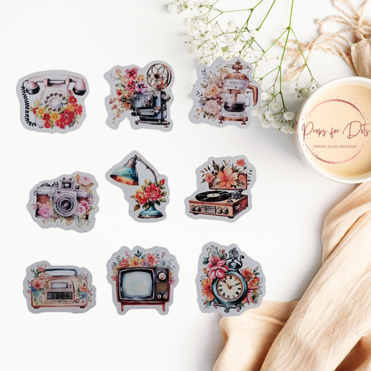 Floral Vintage Clipart Die-Cut Set