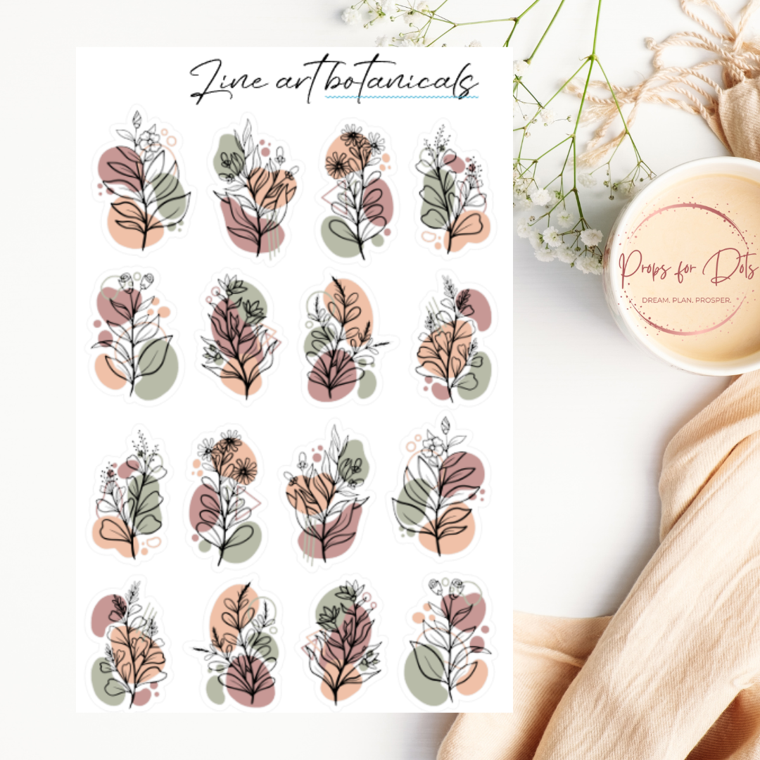 Botanical Harmony: Line Art Collection