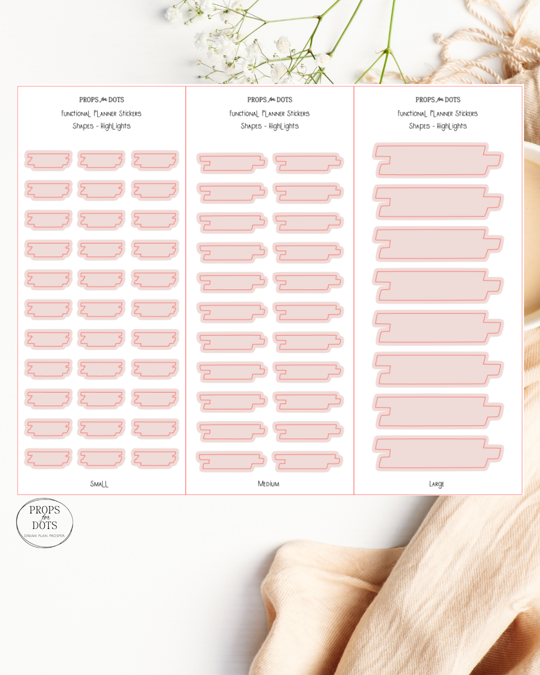 Functional Planner Shapes – Washi Sticker Set
