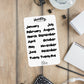 Bujo Shortcuts Month Script stickers