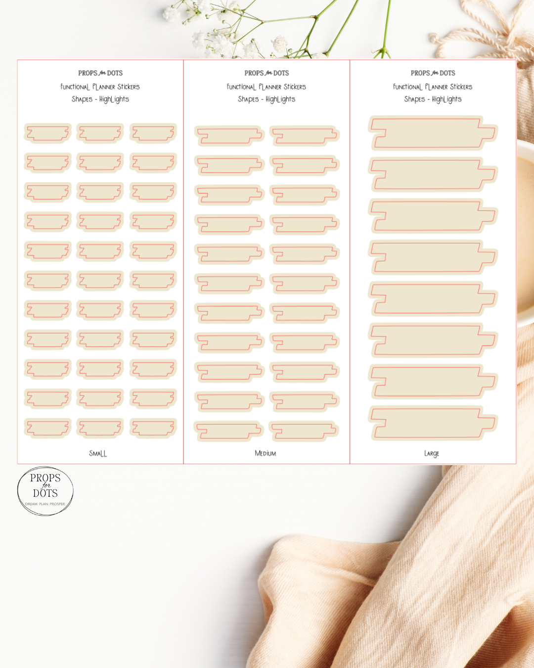 Functional Planner Shapes – Washi Sticker Set