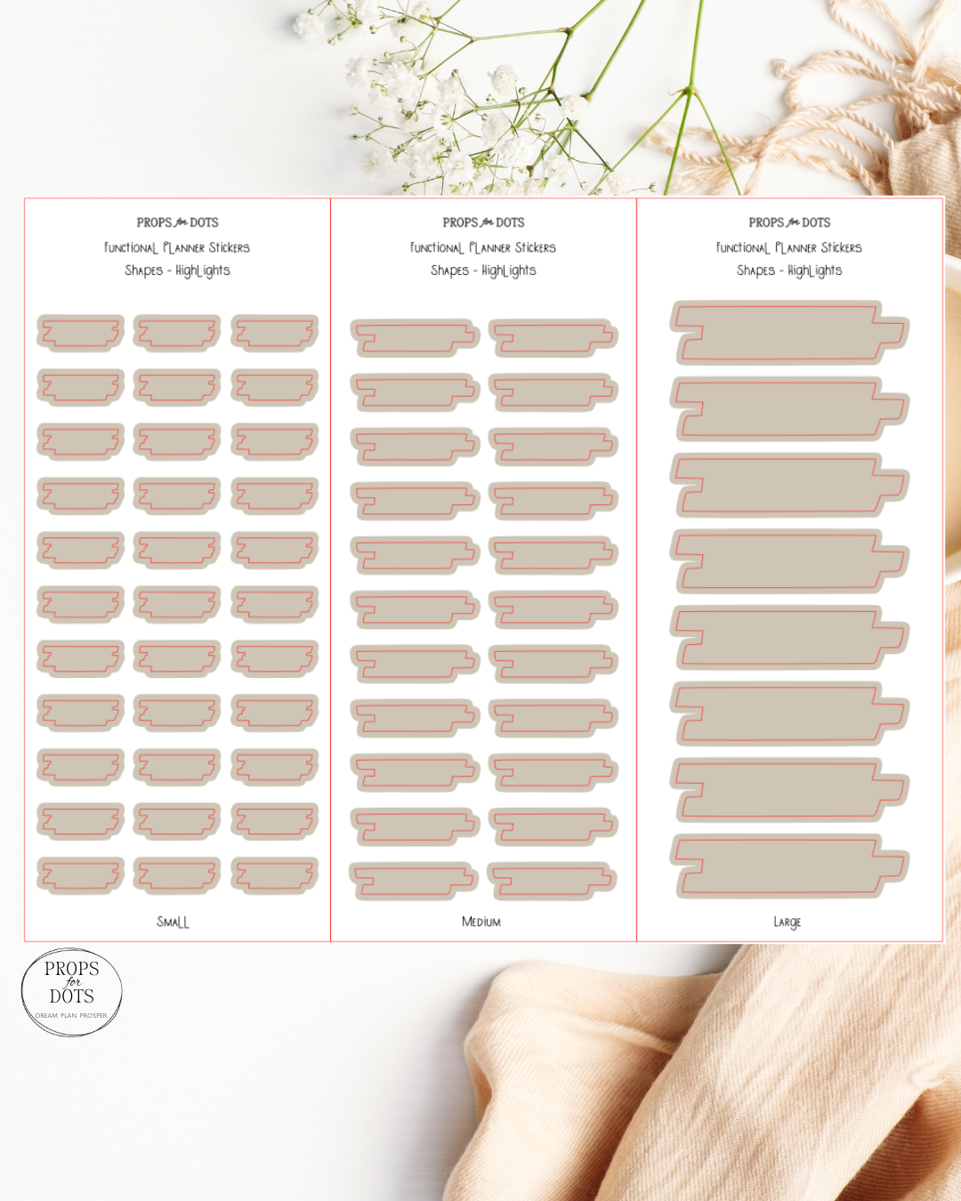 Functional Planner Shapes – Washi Sticker Set