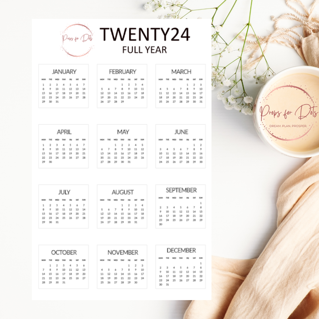 2024 Calendar stickers