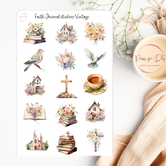 Serene Sanctuary Vintage Stickers