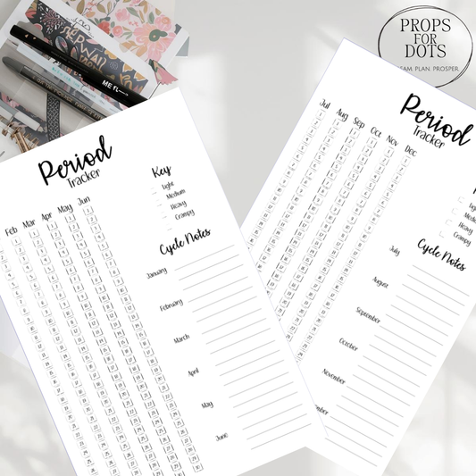 Period Tracker – 6 Month Planner Sticker