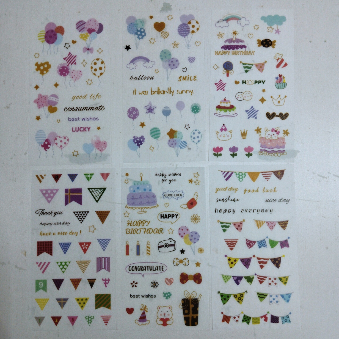 6pc Washi Sticker set