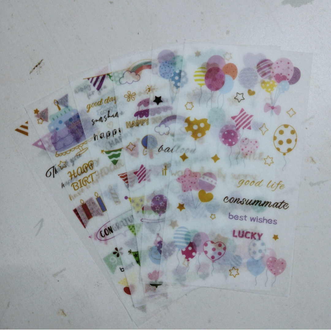 6pc Washi Sticker set