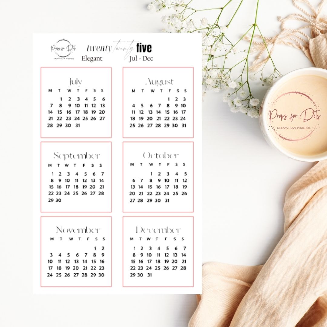 2025 Calendar stickers