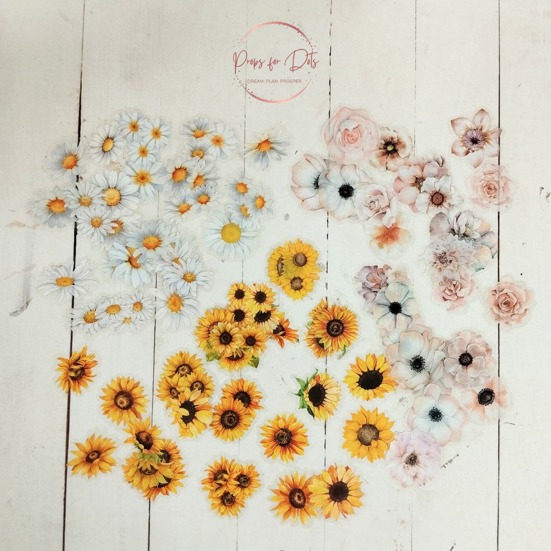 PET Stickers: Watercolor Flowers