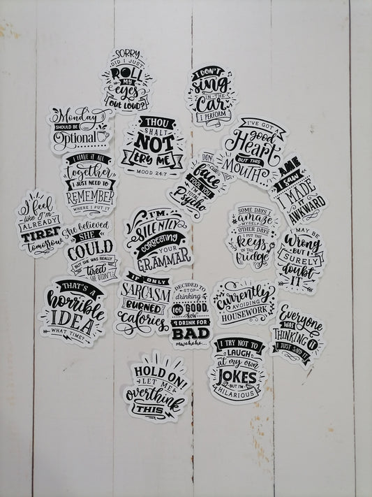 Stickers: Hand Lettered Sassy Snippets