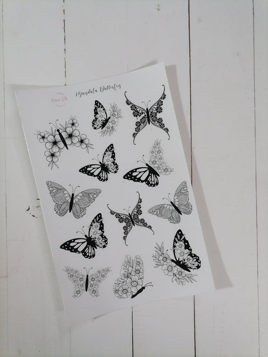 Mandala Butterfly stickers