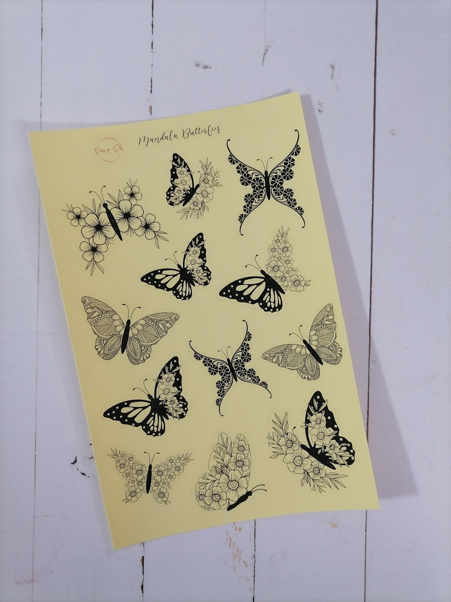 Mandala Butterfly stickers