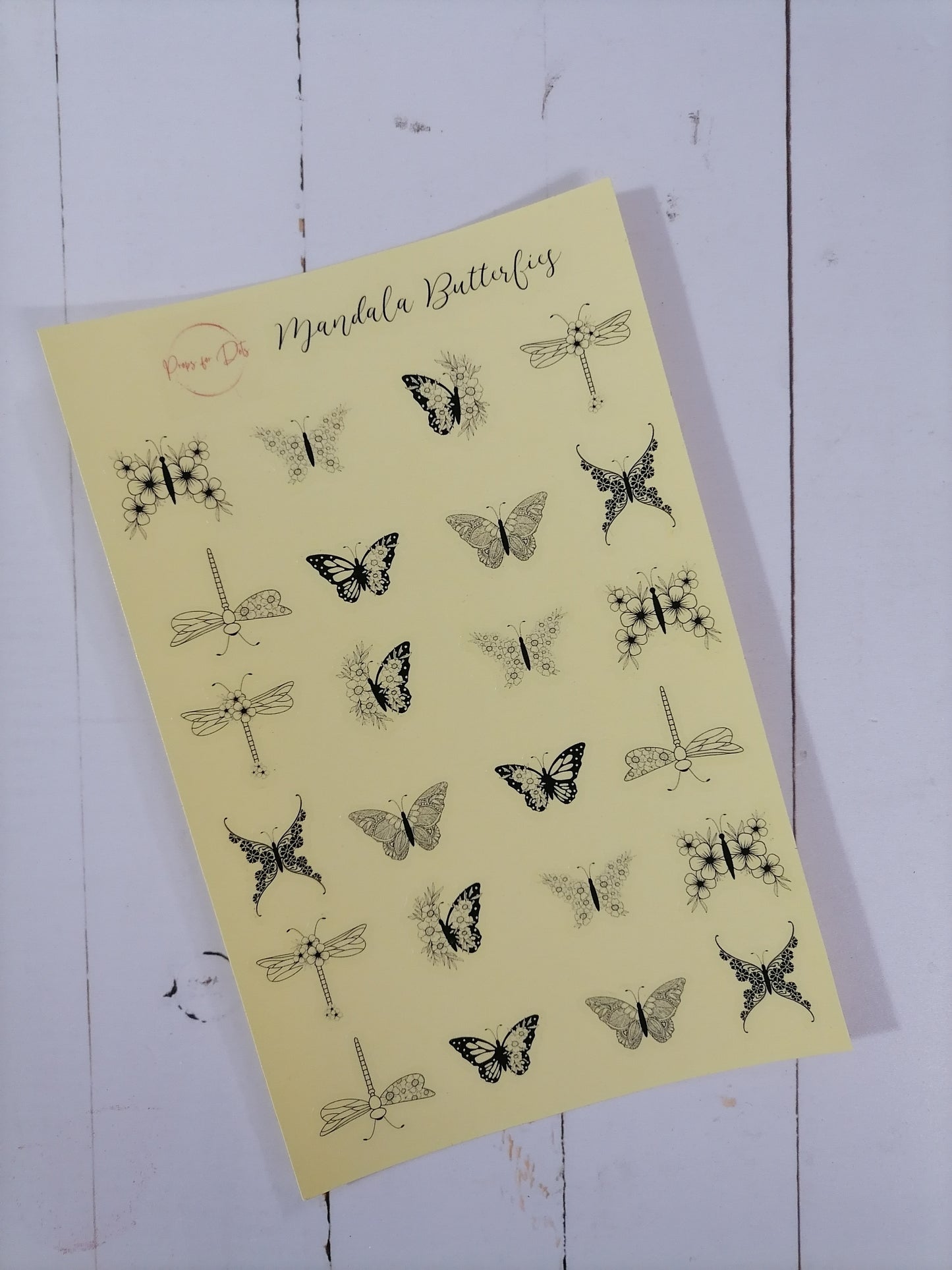 Mandala Butterfly stickers