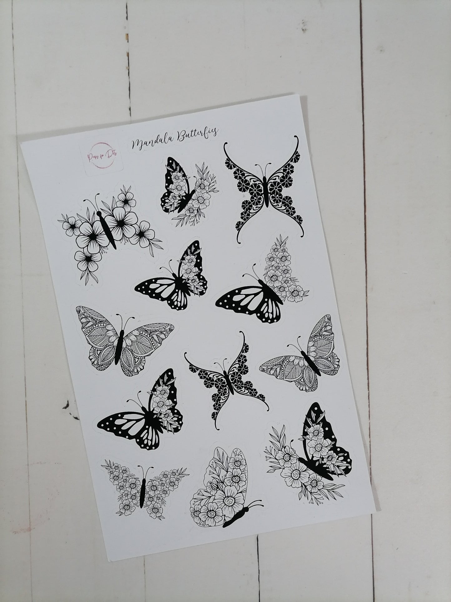 Mandala Butterfly stickers