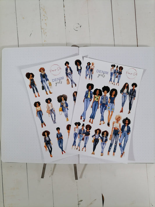 Denim Girls Stickers