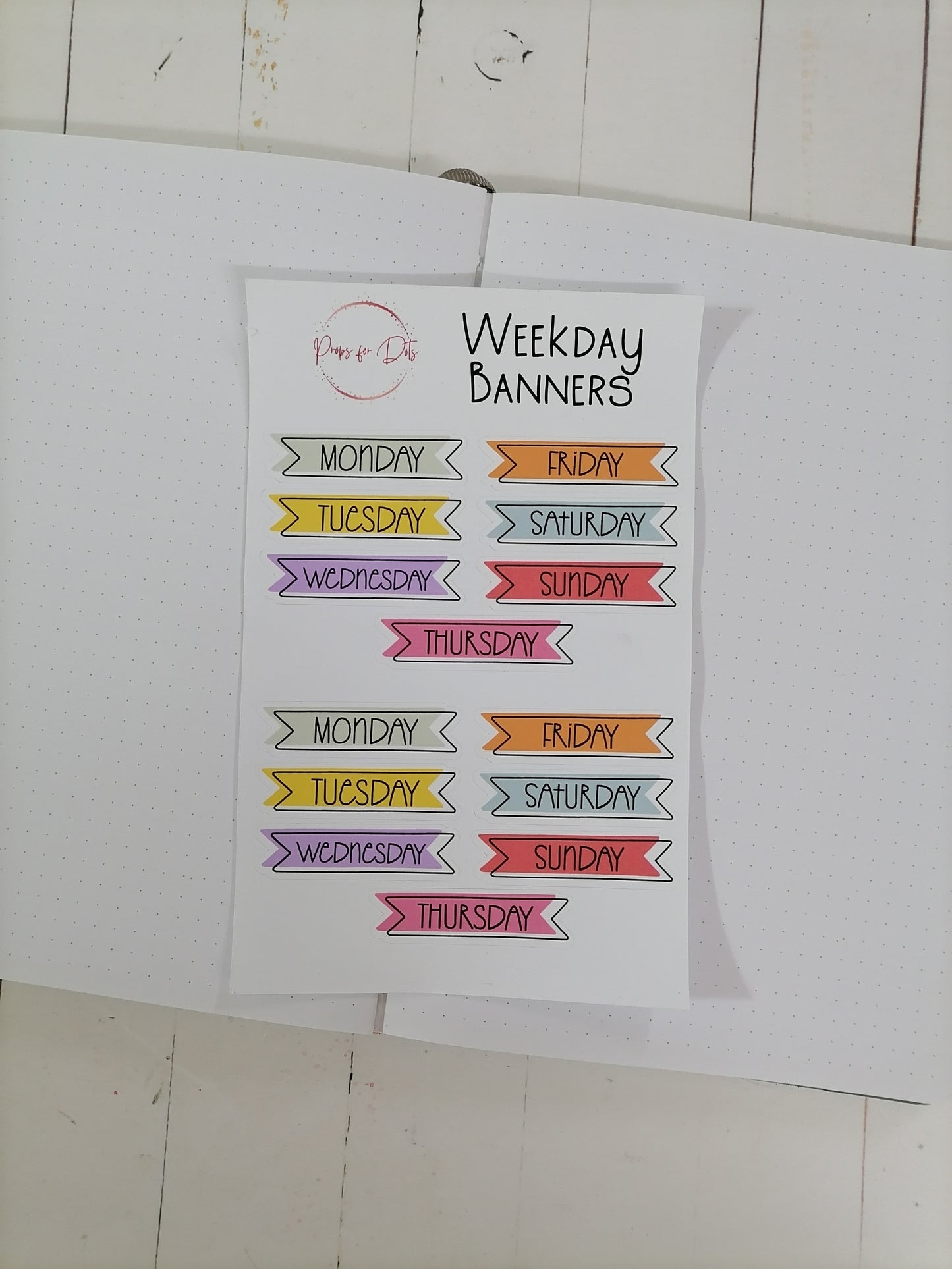 Weekday Banner stickers