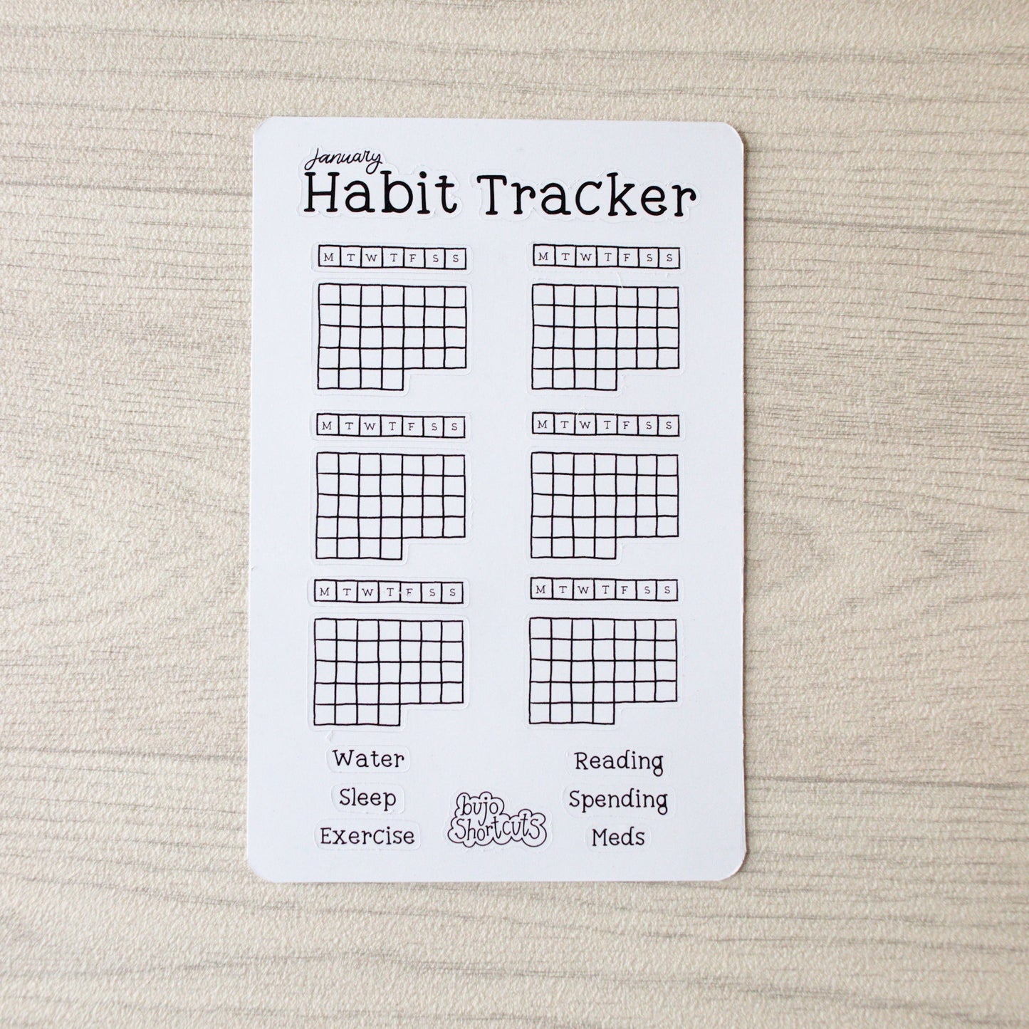 Bujo Shortcuts Habit Tracker