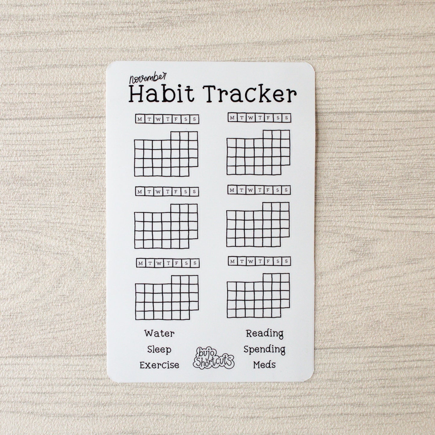 Bujo Shortcuts Habit Tracker