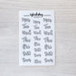Bujo Shortcuts Weekly Script stickers