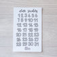 Bujo Shortcuts Journal Date Stickers
