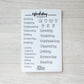 Bujo Shortcuts Weekly Script stickers