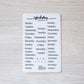 Bujo Shortcuts Weekly Script stickers