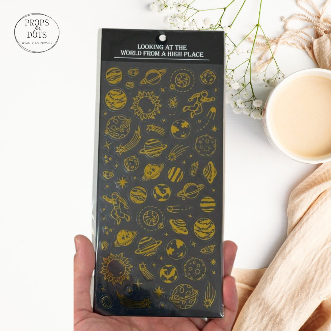 Celestial & Space-Themed Decorative Sticker Sheet