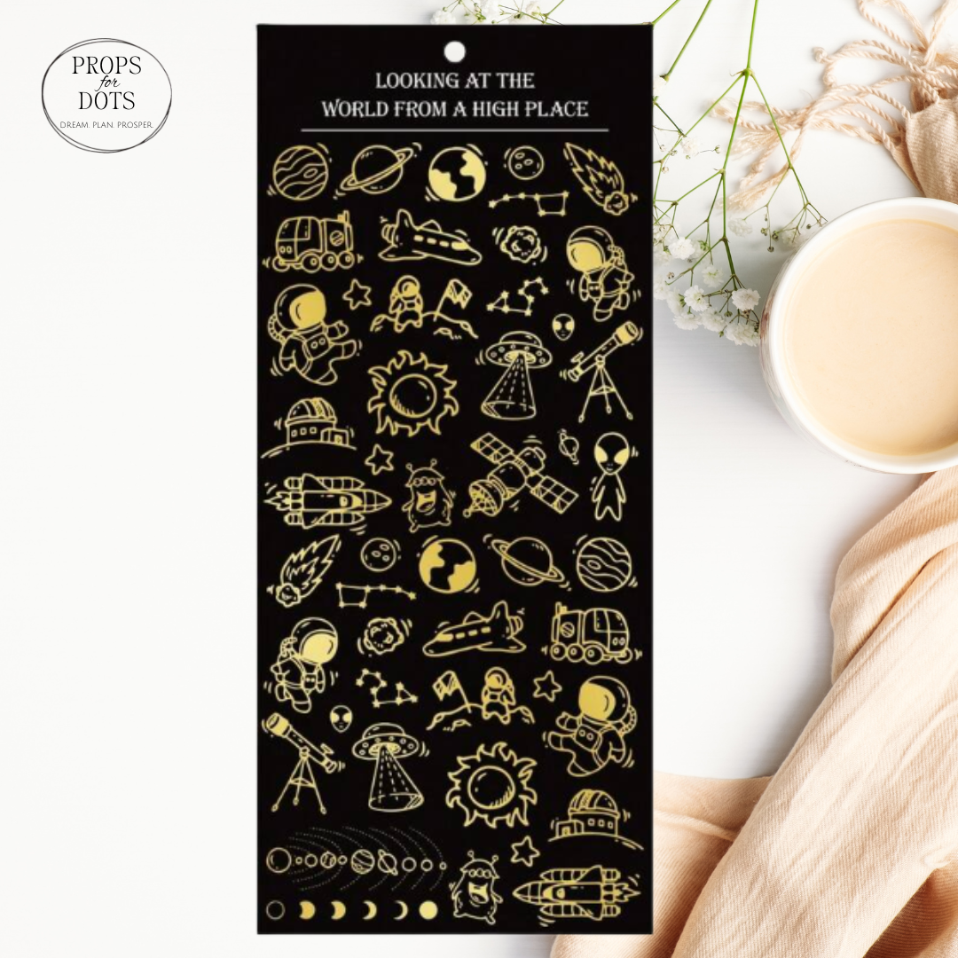 Celestial & Space-Themed Decorative Sticker Sheet