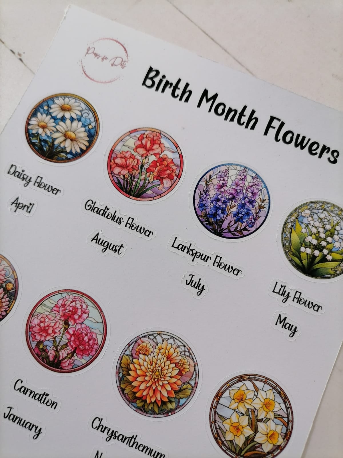 Birth Month Flowers and stones