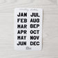 Bujo Shortcuts Month Script stickers