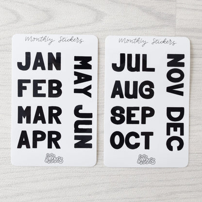 Bujo Shortcuts Month Script stickers