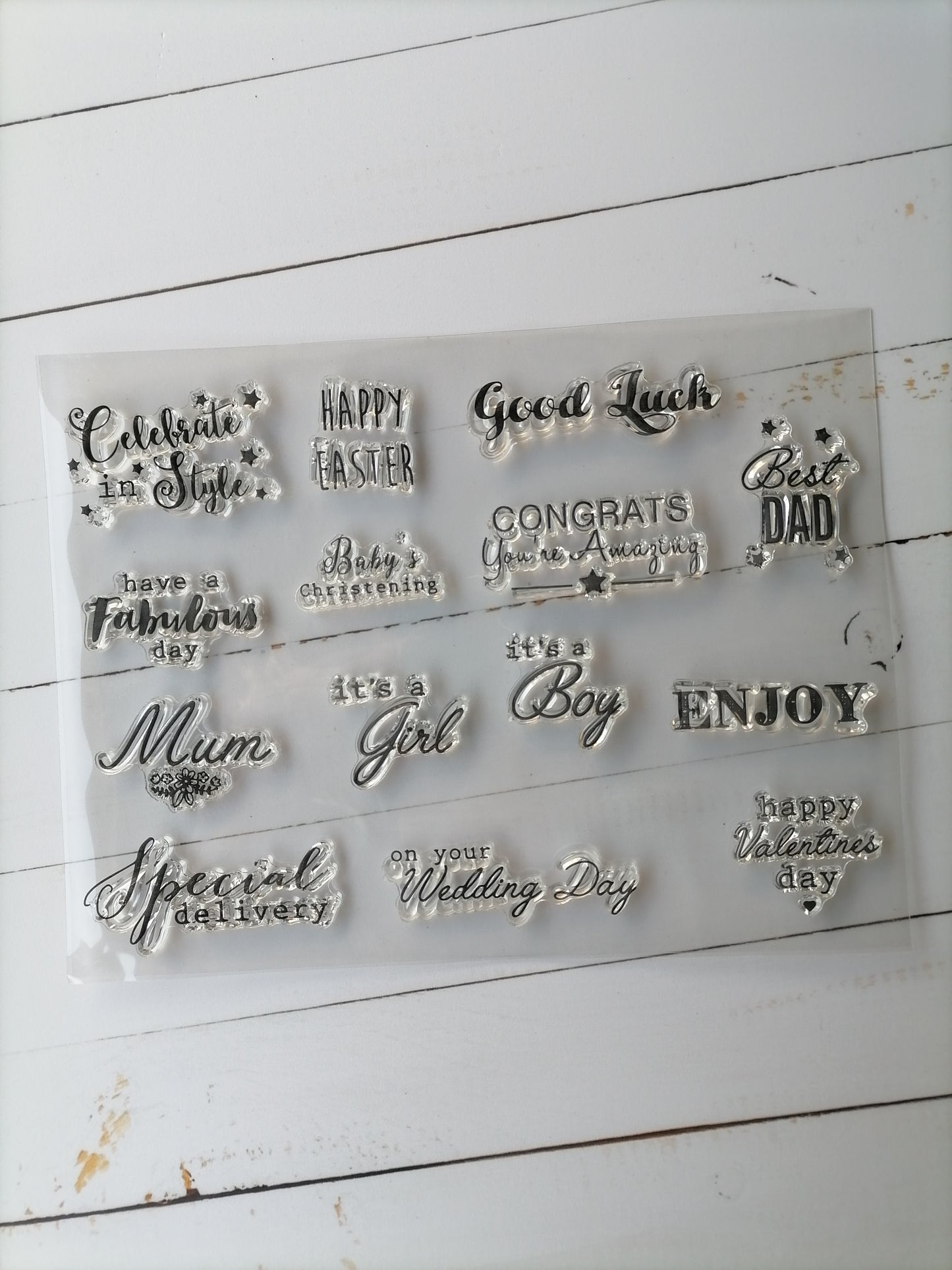 Cling stamps: Celebrations