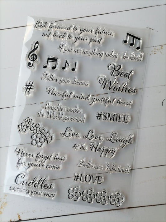 Cling stamps: Love and Motivation