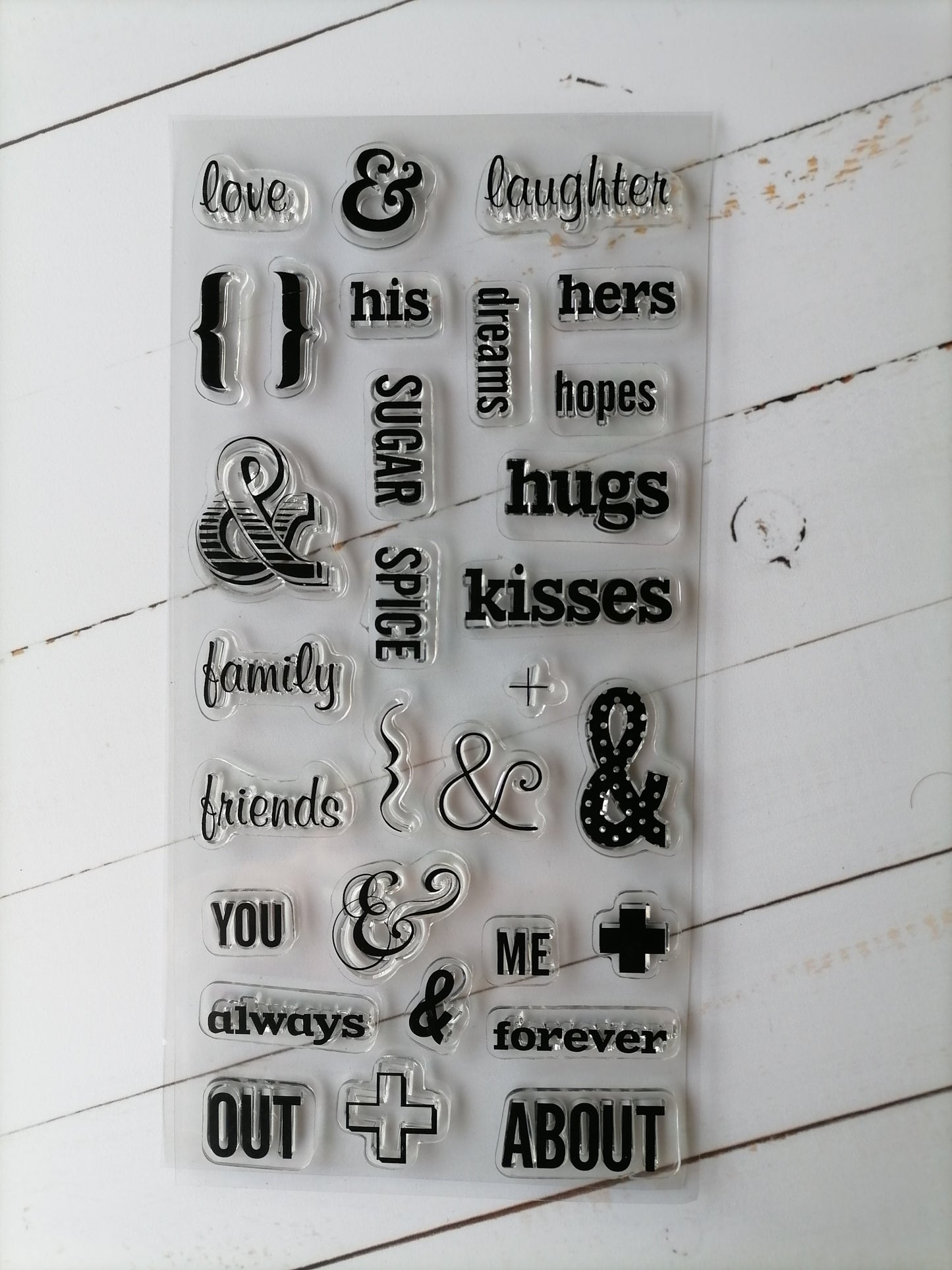 Cling stamps: Love and Laughter