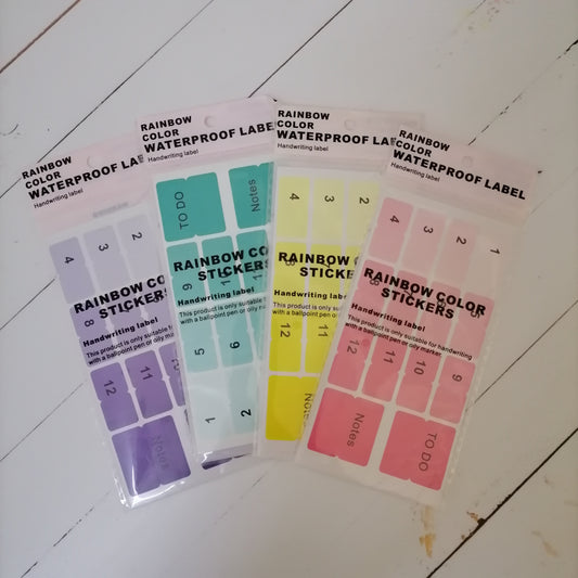 Rainbow color sticker tabs