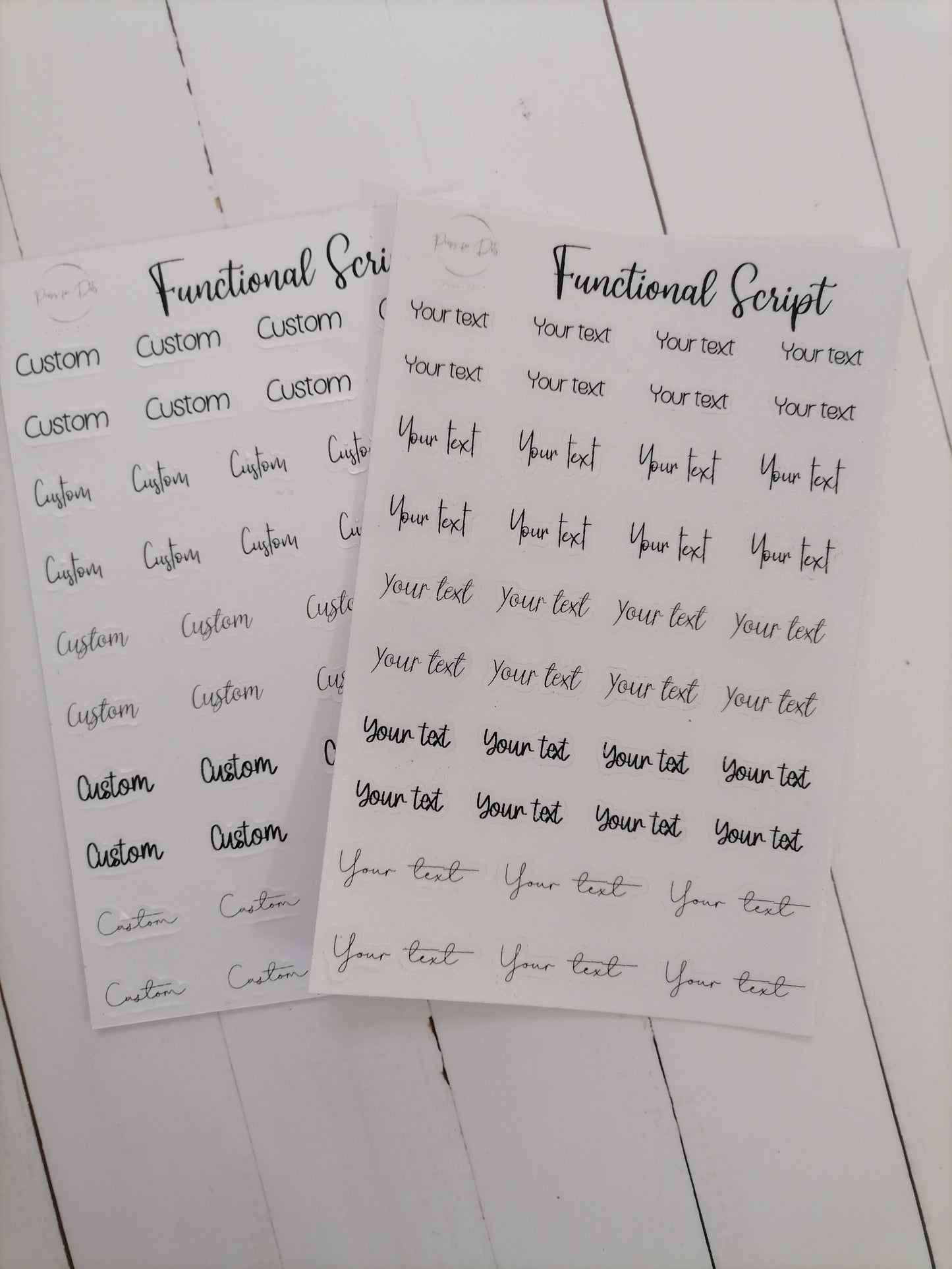 Custom Functional Script stickers