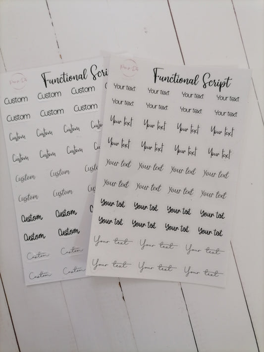 Custom Functional Script stickers