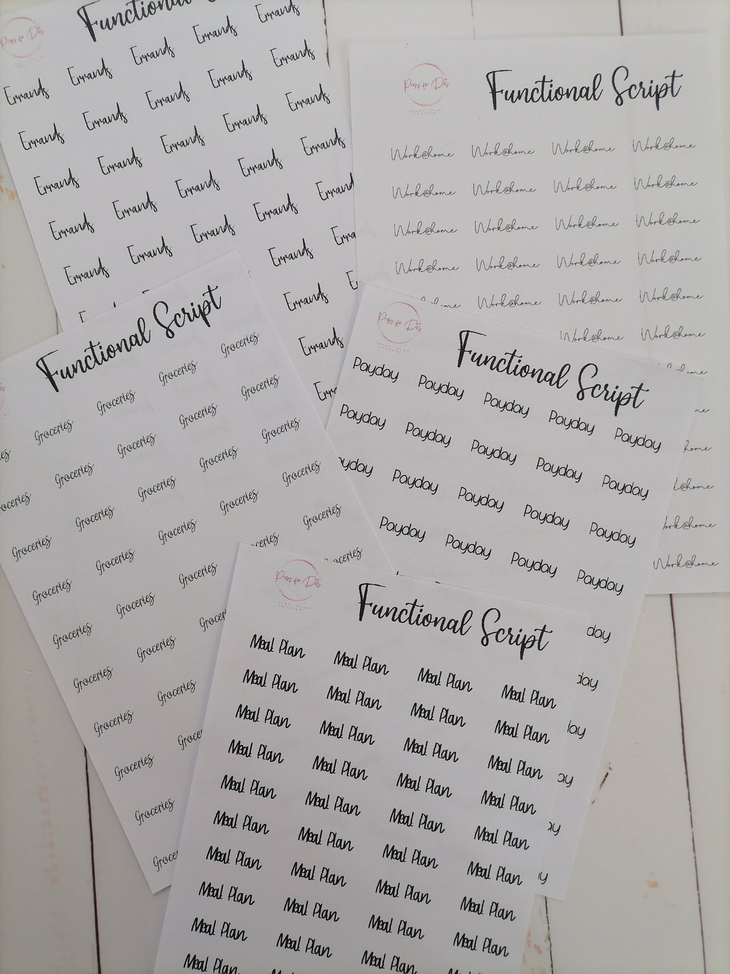 Custom Functional Script stickers