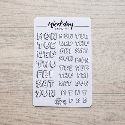 Bujo Shortcuts Weekly Script stickers