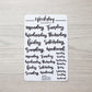 Bujo Shortcuts Weekly Script stickers