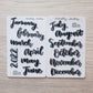 Bujo Shortcuts Month Script stickers